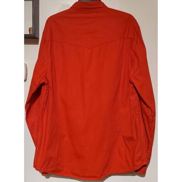 Cactus Authentic Handcrafted Goods Men's Shirt w/ Pearl Snap Buttons Size XL Red - Picture 3 of 4